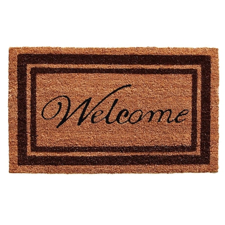 Configuracion 24 x 36 in. Brown Border Welcome Rectangular Doormat Natural CO3360619
